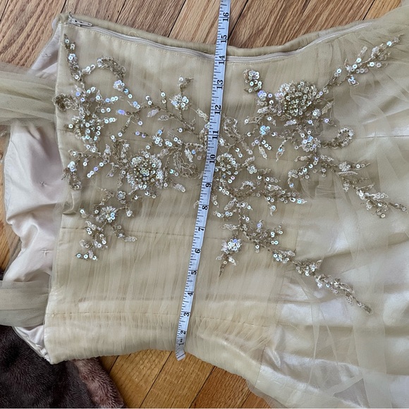 Coquette Tulle Sequin Embellished Bead Floral Fit Bodice Ruched Fairytale Sweet - Picture 8 of 12